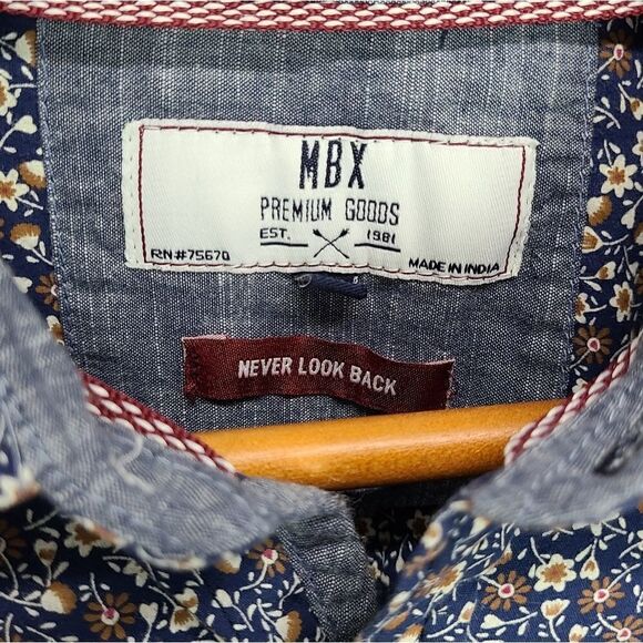 MBXâMen'sââFloral ButtonâDownâShirtâSizeâMedium - Picture 6 of 6